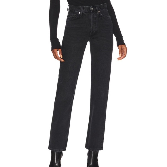 Agolde Lana Mid Rise Straight Jeans in Conduct Size 30 - Picture 1 of 7